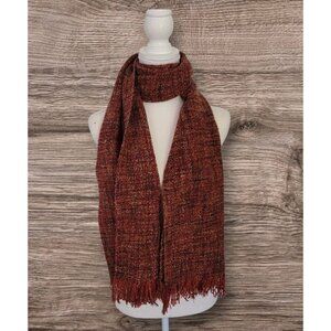 Vintage Mucros Weavers  Scarf Hand Woven In Ireland Reds Classic Unisex